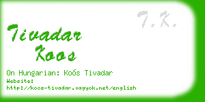 tivadar koos business card