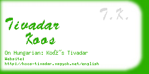 tivadar koos business card